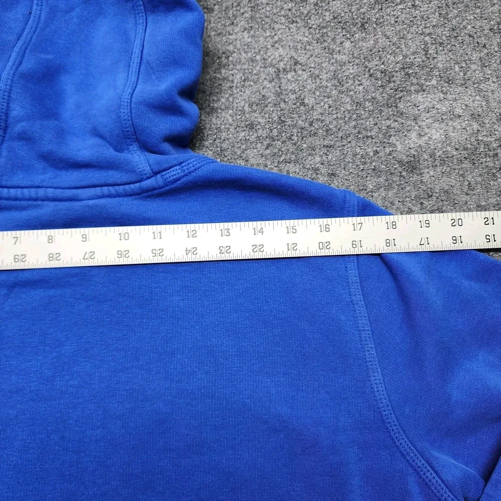 Vintage Nike Mens Medium Blue Travis Scott Center‎ Spell Out Hoodie Sweatshirt